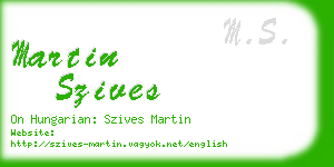 martin szives business card